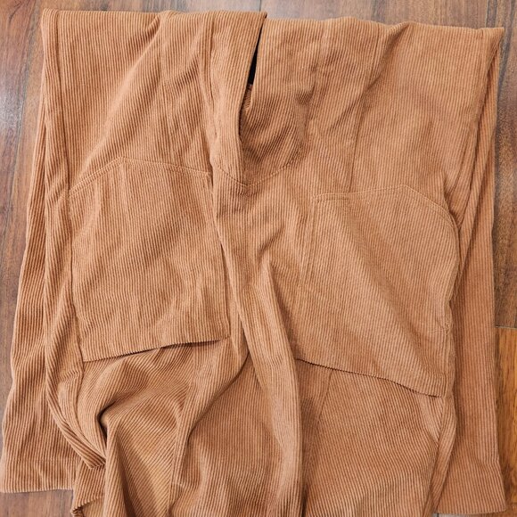 Women's Boho Orange Corduroy soft oversized overalls - Picture 8 of 11